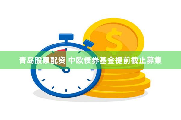 青岛股票配资 中欧债券基金提前截止募集