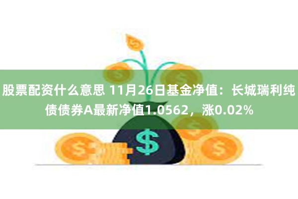 股票配资什么意思 11月26日基金净值：长城瑞利纯债债券A最新净值1.0562，涨0.02%