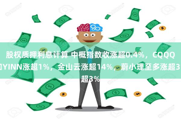 股权质押利息计算 中概指数收涨超0.4%，CQQQ和YINN涨超1%，金山云涨超14%，蔚小理至多涨超3%